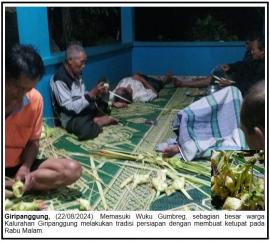 Warga Kalurahan Giripanggung Siapkan Ketupat Sambut Adat Gumbregan di Wuku Gumbreg